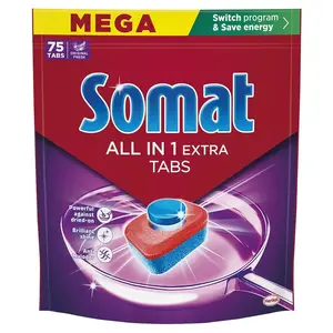 Trauku mazgājamās mašīnas tabletes Somat All in 1 Extra, 75 gab.