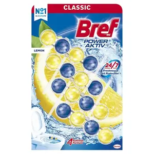 Bref Power Active Lemon Toilet Rim Block 200 g