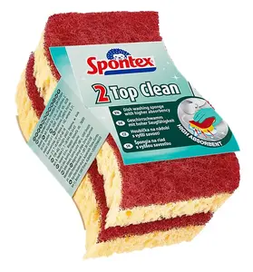 Spontex Top Clean Cleaning Sponge, Yellow, 2 Pieces