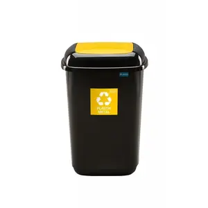 Plafor Garbage Bin, black/yellow