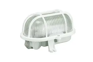 Pawbol OWAL60 D.3151P Wall and Ceiling Luminaire, 60W, E27, IP44, White