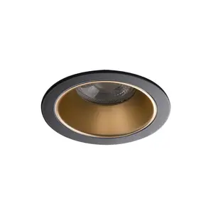 Kanlux Glozo 36224 Recessed Ceiling Light, GX5.3 Fitting, Black and Gold, Aluminium