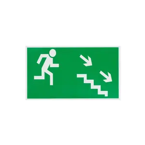 Exit Right Down Stairs Safety Sign Sticker 100x180mm
