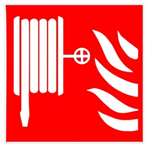 Fire Hose Safety Sign Sticker 135x135mm