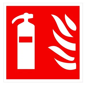Fire Extinguishing Instruction Sticker 135x135mm