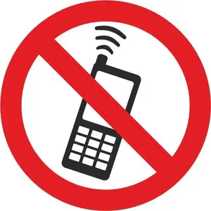 Talk on the Phone Warning Sticker 130x130mm