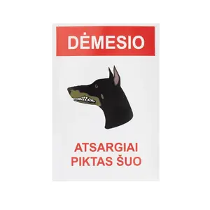 Caution Angry Dog Warning Sticker 180x120mm