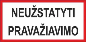 Do Not Block Traffic Warning Sticker 170x100mm