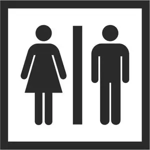 WC General Sign Sticker 130x130mm