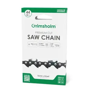 Grimsholm Premium Saw Chain 44 Drive Links 3/8" Pitch 1.1mm Gauge