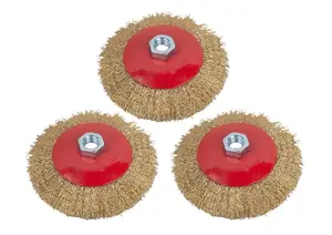 Skil Red Steel Wire Brushes for Electric Weed Sweeper 125mm 3-Piece Set