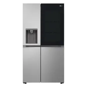 LG GSGV80PYLL Side-by-Side Refrigerator, 635 L, Freestanding, Metallic Silver