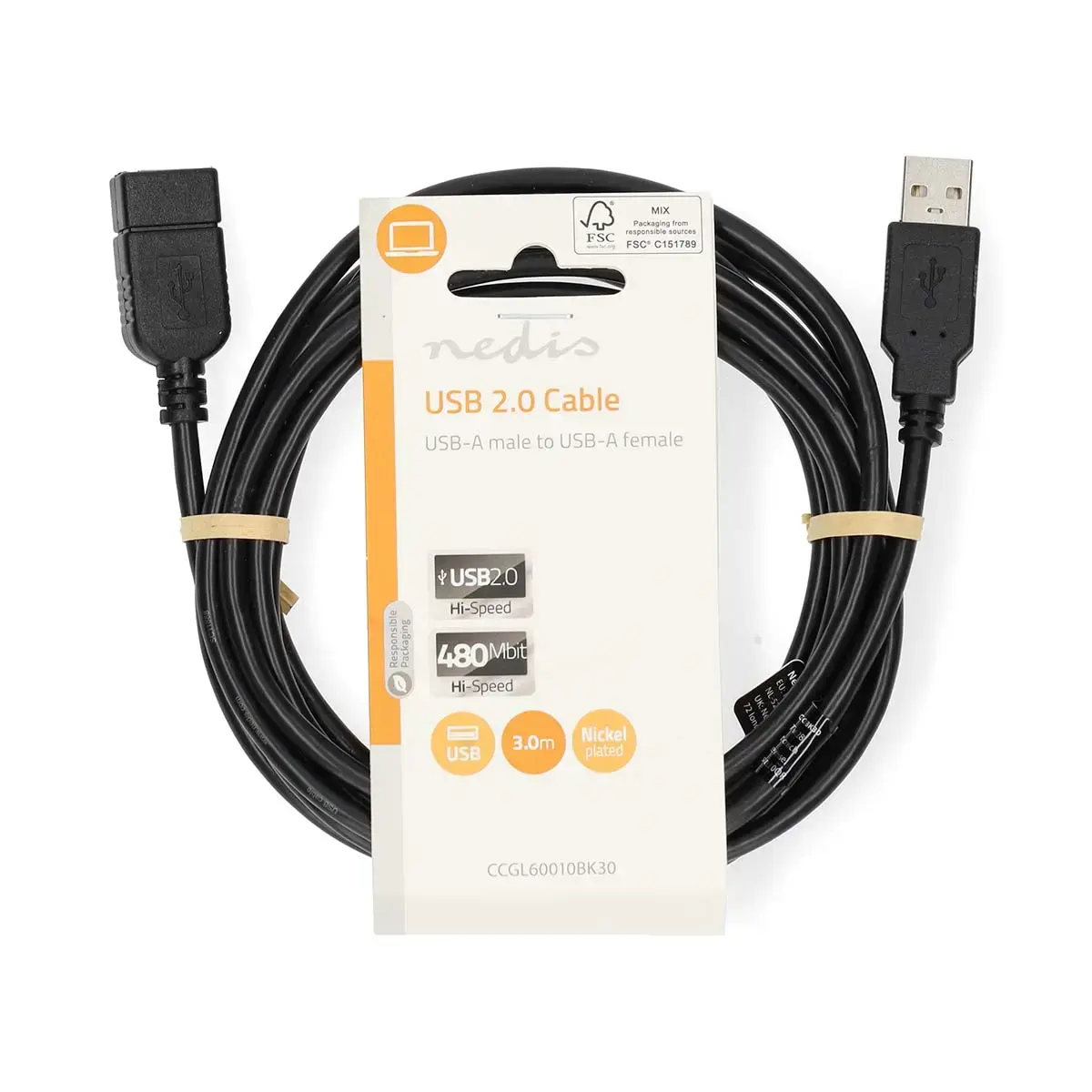 Кабель Nedis USB 2.0 USB-A на USB-A 1 м Photo 3