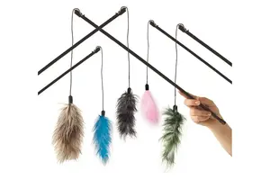 Rotaļlieta kaķim Karlie FISHING ROD FEATER, daudzkrāsains