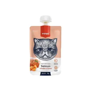 Wanpy Cat Treats with Chicken, Salmon and Carrot, 90g