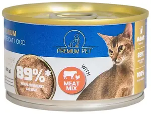 PREMIUM_PET Wet Cat Food with Beef, Chicken, and Turkey, 100g