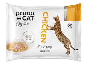 Prima Cat Wet Cat Food with Chicken, 4 x 40g