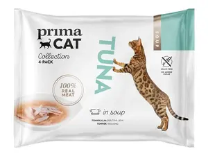 Prima Wet Cat Food, Tuna and Shrimps, 4 x 40g