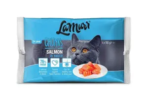 LA_MURR Wet Cat Food with Salmon, 400g, 4-Pack