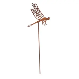 Esschert Design TT245 Dragonfly Garden Statue, Steel, Brown