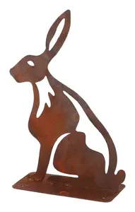 Esschert Design TT249 Decorative Rabbit Figurine, Steel, Brown