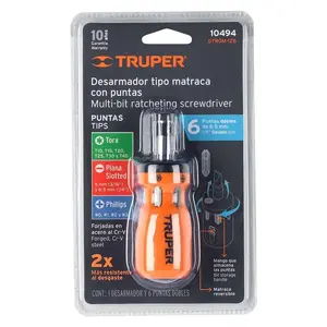 Truper DTROM-12B Screwdriver Set with 6 Bits