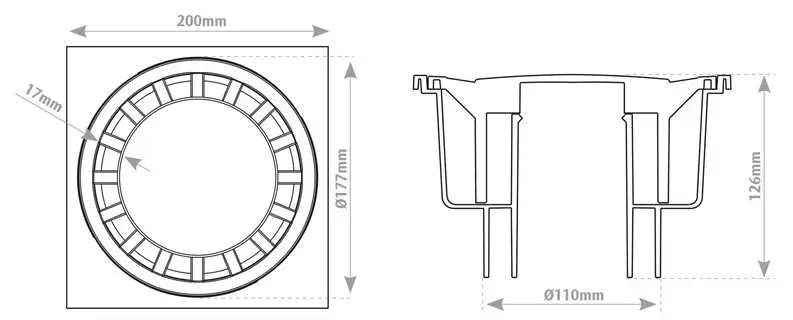 ACO 310094 Floor Drain with Grate 20 cm Photo 2