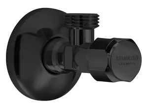 BENKISER leņķa ventilis 1/2" x 1/2" bez uzgriežņa, melns