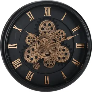 Wall Clock NENURODYTA_V 40 cm Gold and Black