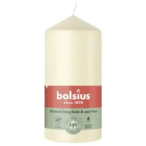 Bolsius Cylindrical Candle, 12 x 5.8 cm, Ivory
