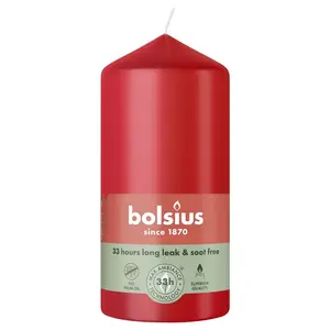 Bolsius Cylindrical Candle, 12 cm x 5.8 cm, Red