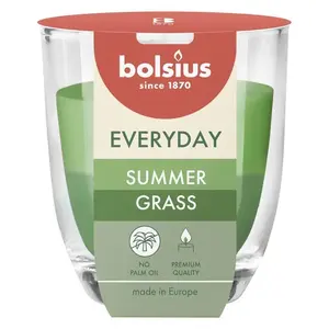 Bolsius Summer Grass aromātiskā svece, degšanas laiks 21 stunda, zaļa