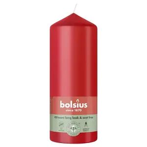 Bolsius Cylindrical Candle, 15 cm x 5.8 cm, Red