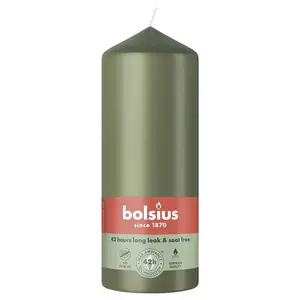 Bolsius Cylindrical Candle, 15 x 5.8 cm, Olive Green