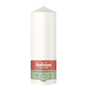 Bolsius Cylindrical Candle, 20 cm height, 6.8 cm diameter, White