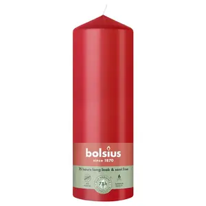 Bolsius Cylindrical Candle, 20 x 6.8 cm, Red
