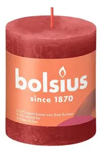 Bolsius Rustiko Shine Cylinder Wax Candle Red
