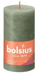 Bolsius Rustic Cylindrical Candle, 130x68 mm, Olive Green