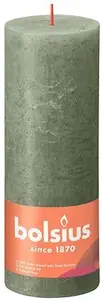 Bolsius Rustic Cylindrical Candle, 19 x 6.8 cm, Olive Green