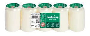 Bolsius Candle Refills, 48-Hour Burn Time, 9 cm, White, 5 Pieces
