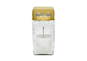 GERALDA SU-101 Pillar Candle, 24-hour Burn Time, Transparent and White