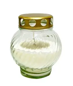 GERALDA Moliūgas Scented Candle, 60-hour Burn Time, Transparent and White