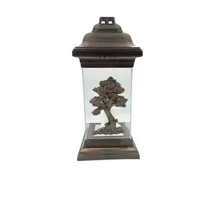GERALDA Medis Pillar Candle, 36-hour Burn Time, Transparent and Copper