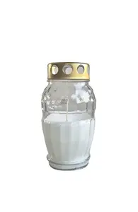 Geralda Gila Pillar Candle, 36-hour Burn Time, Transparent and White