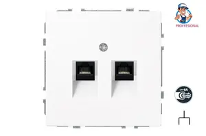 LIREGUS IKL-002-01.M/WM datora kontaktligzda, 2 pieslēgvietas RJ45