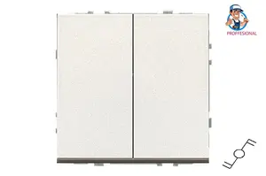 LIREGUS IP6+6.10-201-01.M/CH Two-Way Switch, 2-Gang