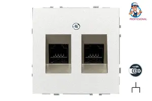 LIREGUS IKL-002-01.M/CH datora kontaktligzda, 2 pieslēgvietas RJ45