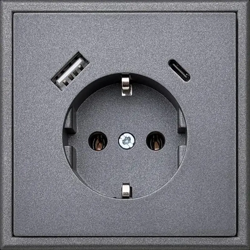 Розетка LIREGUS MODERN IUK-3-01.M/BM с USB A и C Photo 2