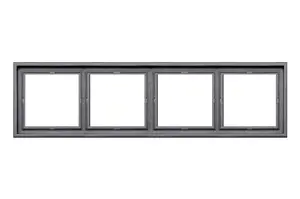 LIREGUS K14-445-04.M/BM 4-Gang Decorative Frame, Modern Series, Black