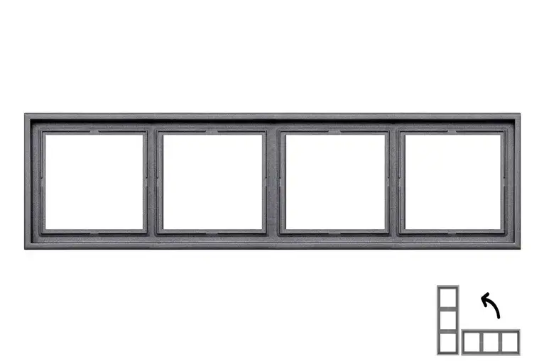 Рамка LIREGUS K14-445-04.M/BM 4-постовая Modern черная Photo 2